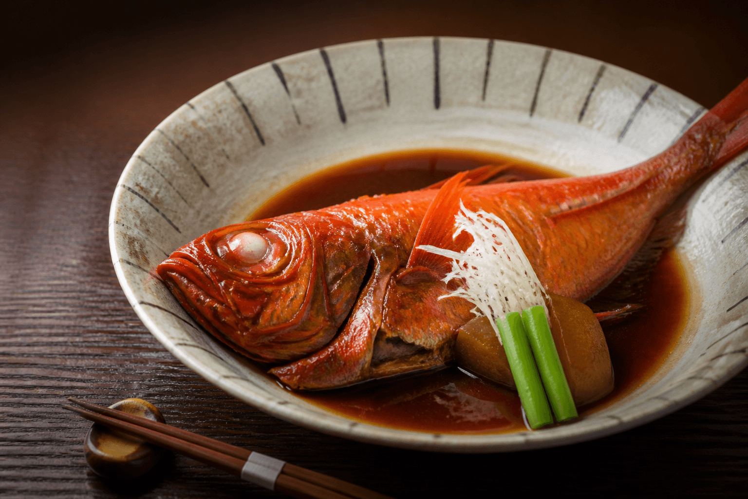 伊豆名物の金目鯛の煮付け