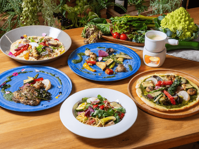 【ペア割】地元野菜と旬の食材を楽しむ、森の中のパスタコースプラン 〜おやさいダイニングMORINIWA〜
